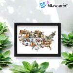 Custom USA Map Photo Collage Frame for National Day Celebrations