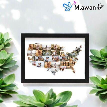 Custom USA Map Photo Collage Frame for National Day Celebrations