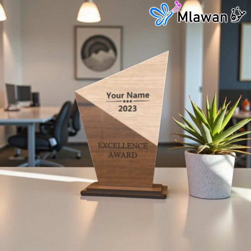 Customize Wooden Trophy Engrave Name Title and Logo Corporate Event