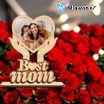 1️⃣ Personalized Mother's Day photo stand with custom engraving for mom