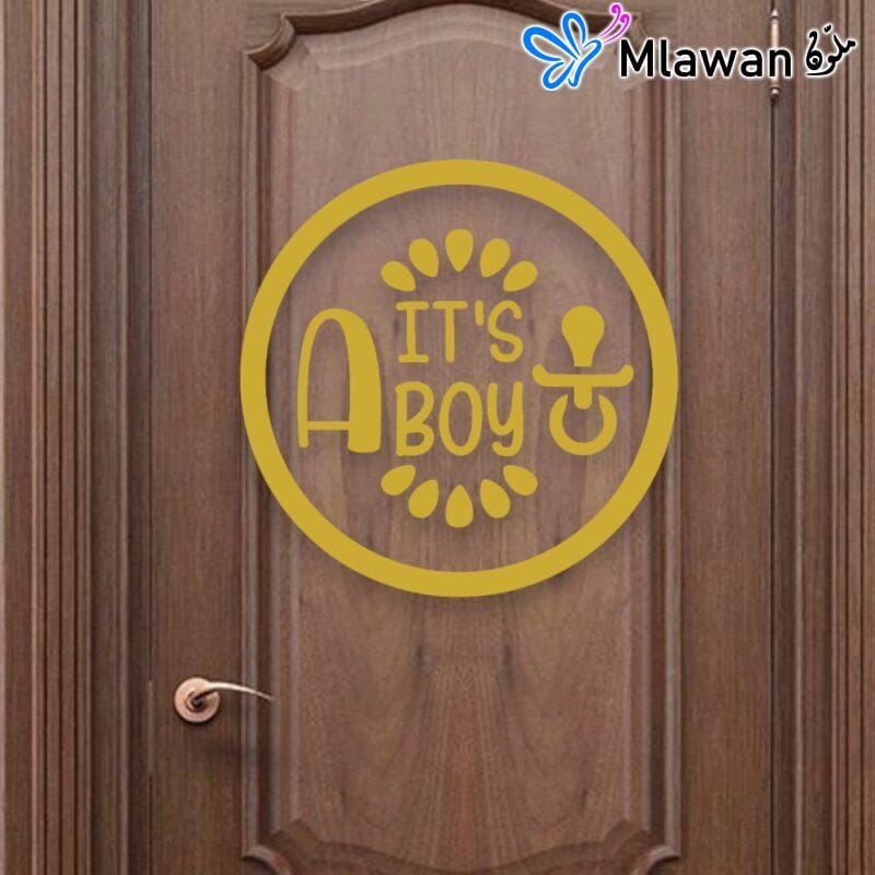 Custom boy door sign featuring playful design elements and name
