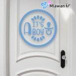 newborn baby boy acrylic door sign with custom name