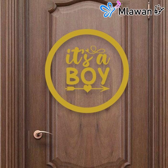 stylish front door hanger for baby boy celebrations