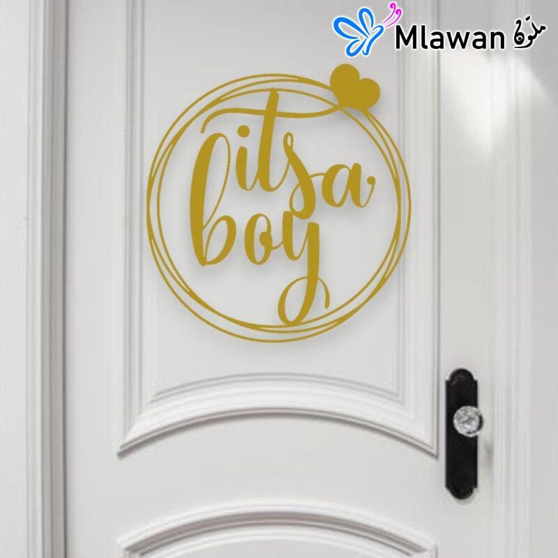 personalized blue boy door sign with name engraved