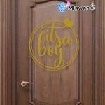 vibrant blue acrylic boy door sign for nursery decor