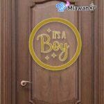 Golden boy door sign adds a touch of elegance to any nursery or bedroom decor