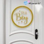 Silver finish door sign designed for modern baby room decoration