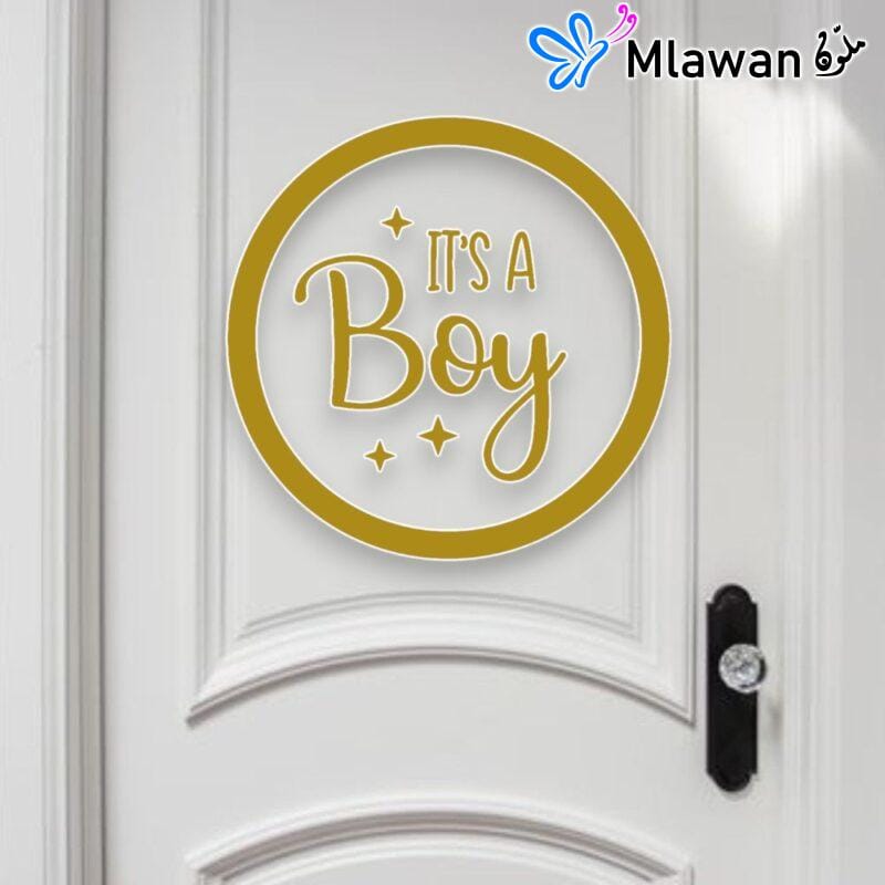 Silver finish door sign designed for modern baby room decoration
