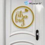 boy baby shower door sign featuring "It's a Boy" text and charming decor elements