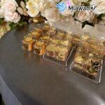 luxury chocolate tray with six cube compartments for dragées