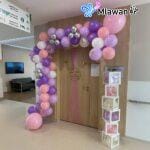 custom balloon arch for hospital door decoration