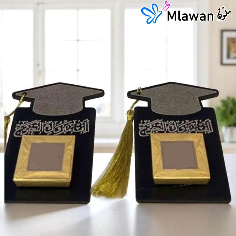 Handmade dark chocolate mortarboard gift for graduation party in UAE