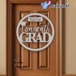 Custom graduation door sign with "Congrats Grad"