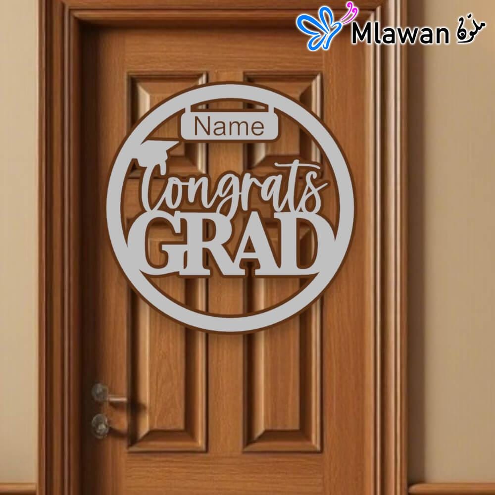 Custom graduation door sign with "Congrats Grad" Custom graduation door sign with "Congrats Grad"