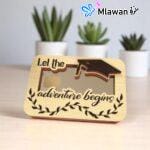 Custom engraved wooden gift card holder for graduation