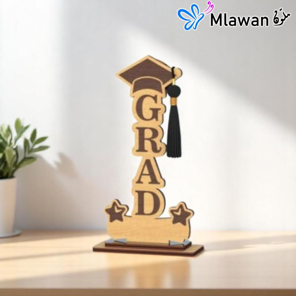 4654 (1) Custom graduation trophy engraved with student name and university logo