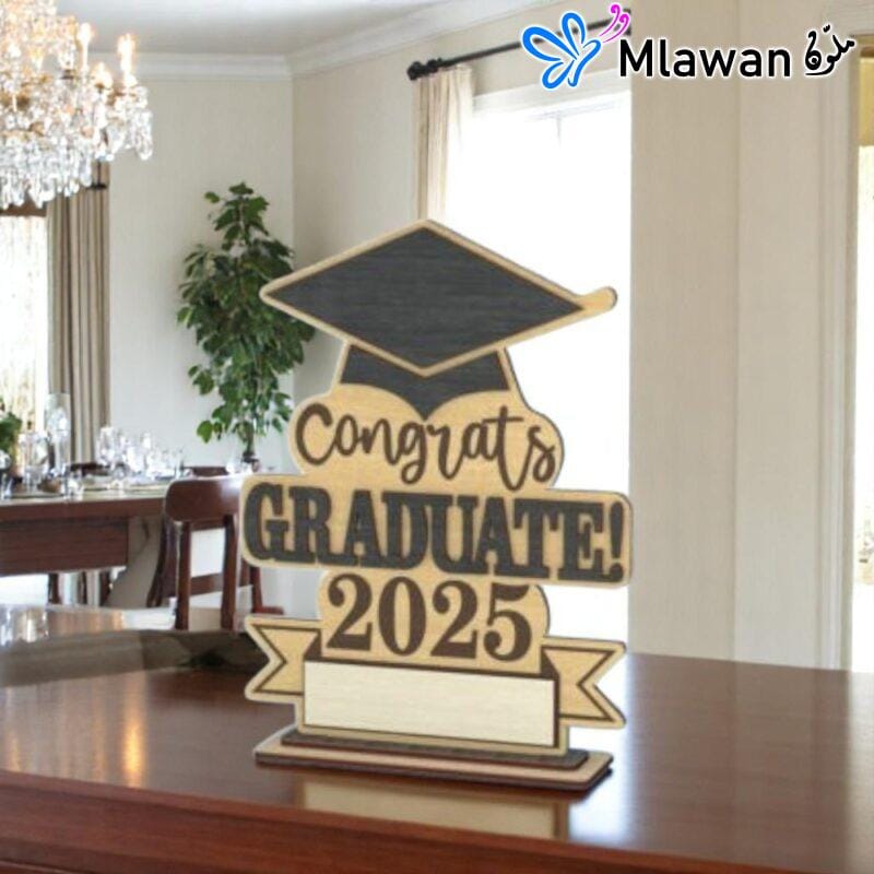 Engraved wooden award for graduates from Mlawan UAE