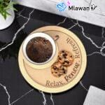 Personalized engraved wooden coffee tray Relax Renew Refresh engraved wooden coffee board