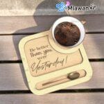 Personalized engraved wooden coffee tray - Be Better than you were yesterday. Be Better Than Yesterday gift.