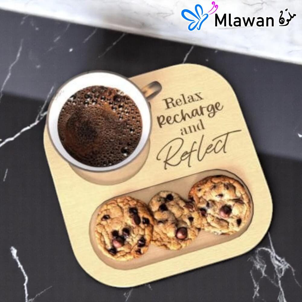 4660 (9) Relax Recharge Reflect engraved wooden serving tray/coffee board - Relax recharge and reflect