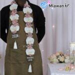 Custom graduation collar with flowers and engraved name