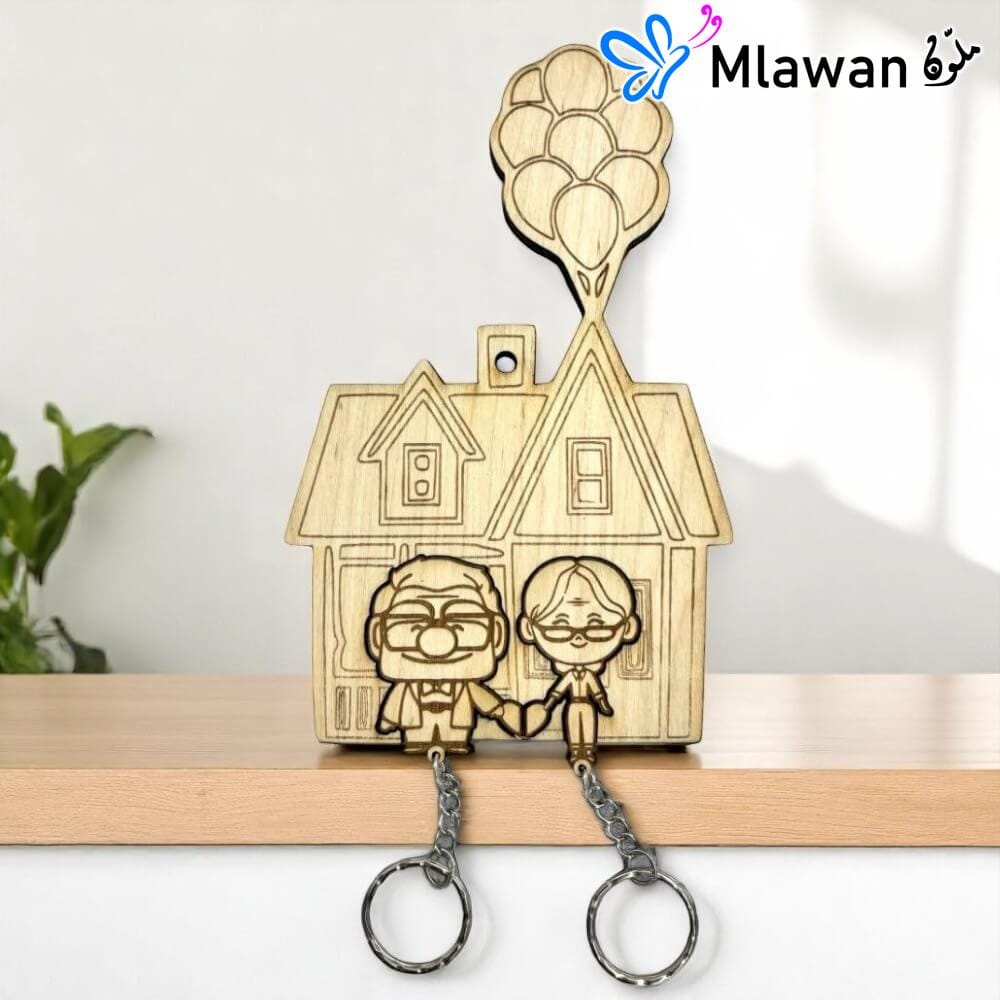 4685 Personalized Up Couple Keychain celebrates Carl and Ellie anniversary - Perfect Home Decor Balloon Heart House
