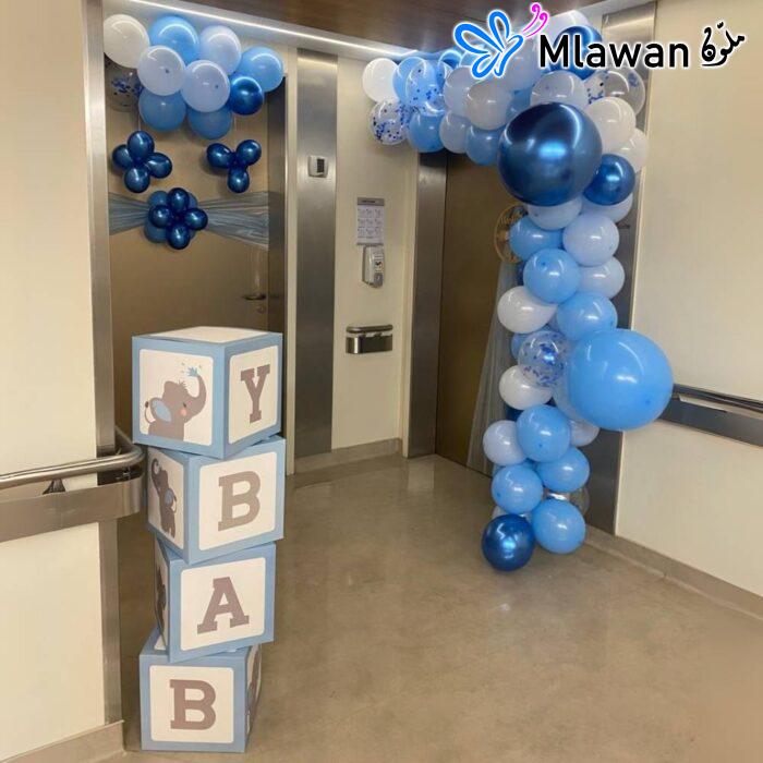 Welcome baby boy - Hospital decoration blue newborn baby gifts.