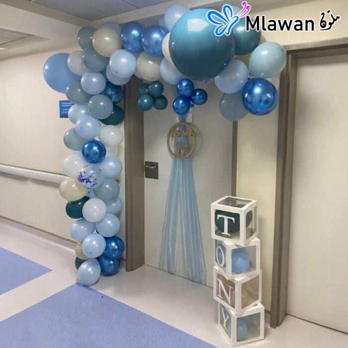 Blue baby welcome decoration