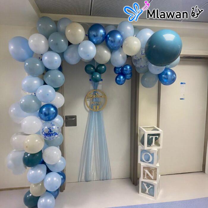 Elegant blue newborn baby boy room decoration UAE