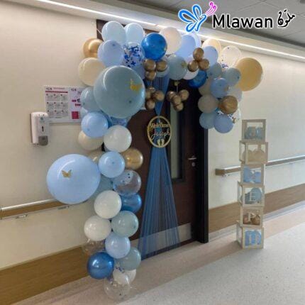 Welcome newborn hospital decoration service - baby blue