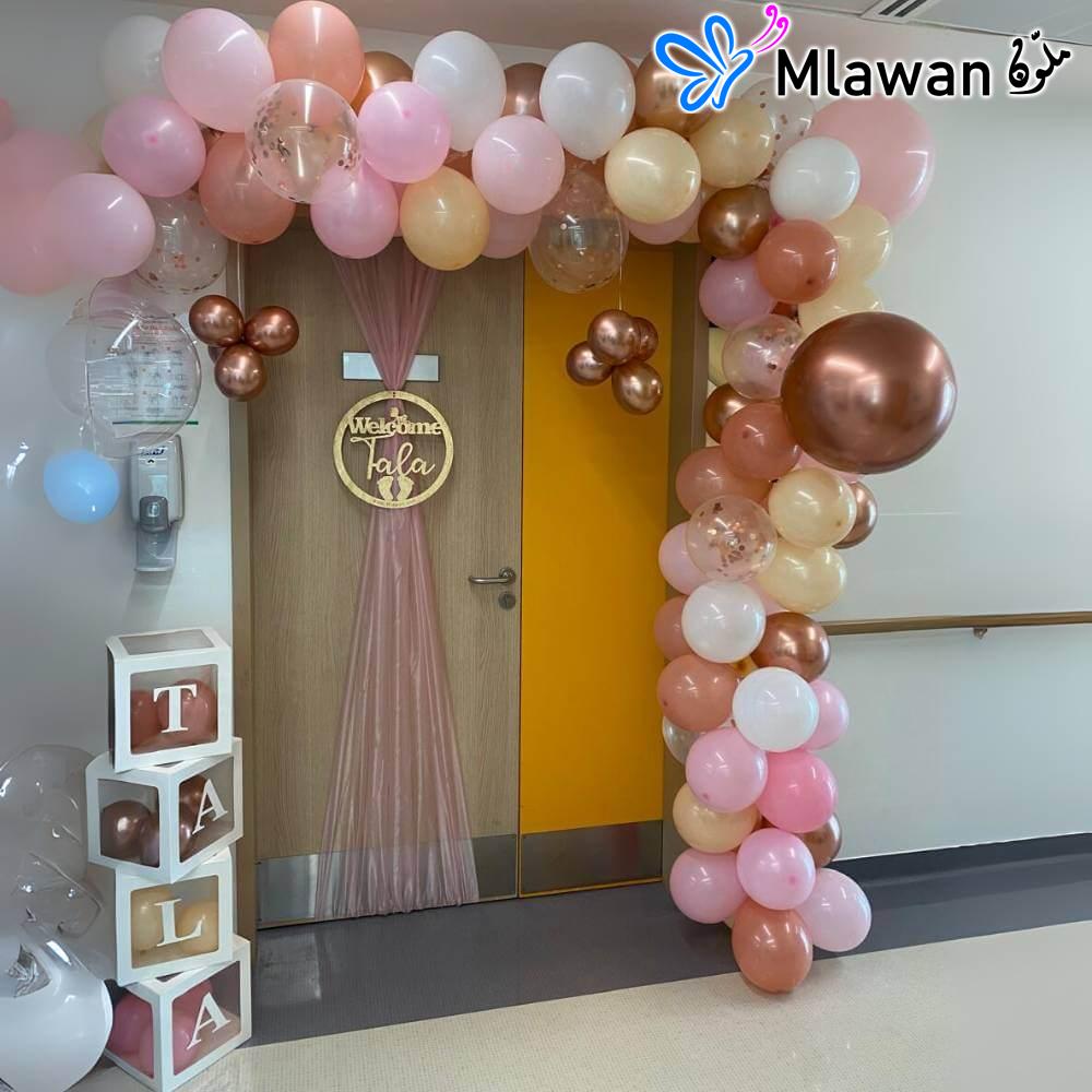 4700-8 (1) Welcome Baby elegant newborn hospital room balloons UAE