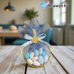 Personalized christening favors acrylic mirror name tag dragees