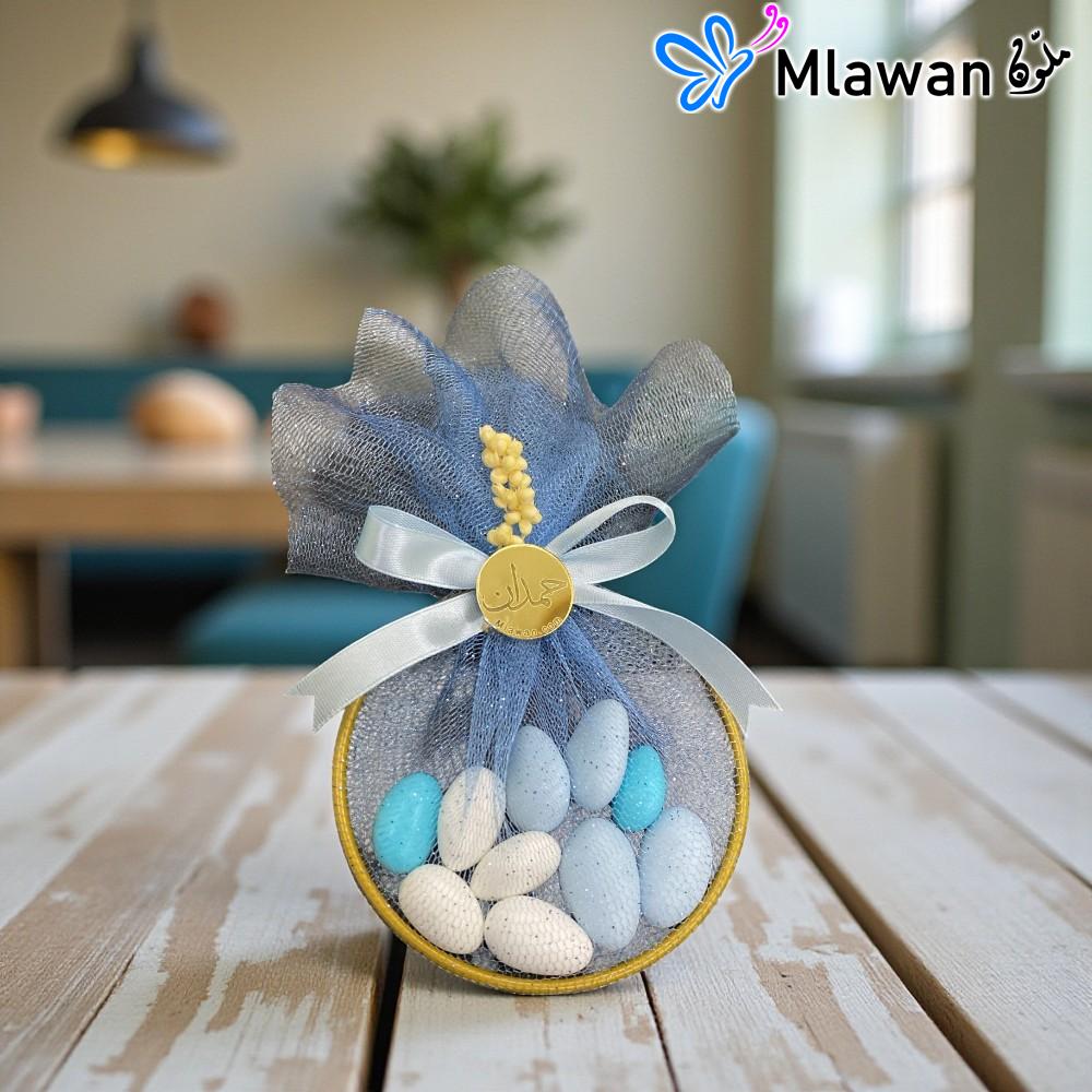 4701-1 (1) Personalized christening favors acrylic mirror name tag dragees