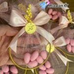 Personalized new baby giveaway ideas acrylic mirror name tag dragees