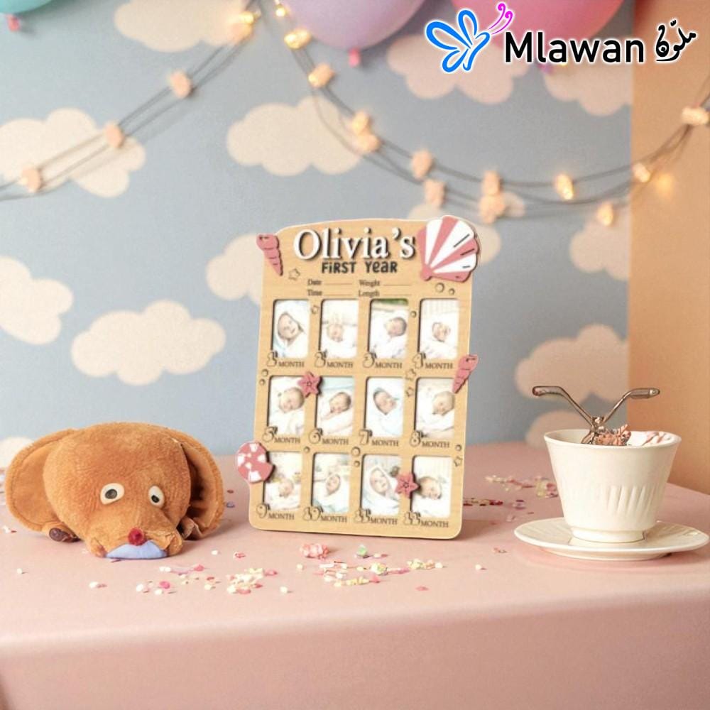 4702 (3) Baby's First Year Photo Milestones Keepsake Photo Frame Displays Precious Memories