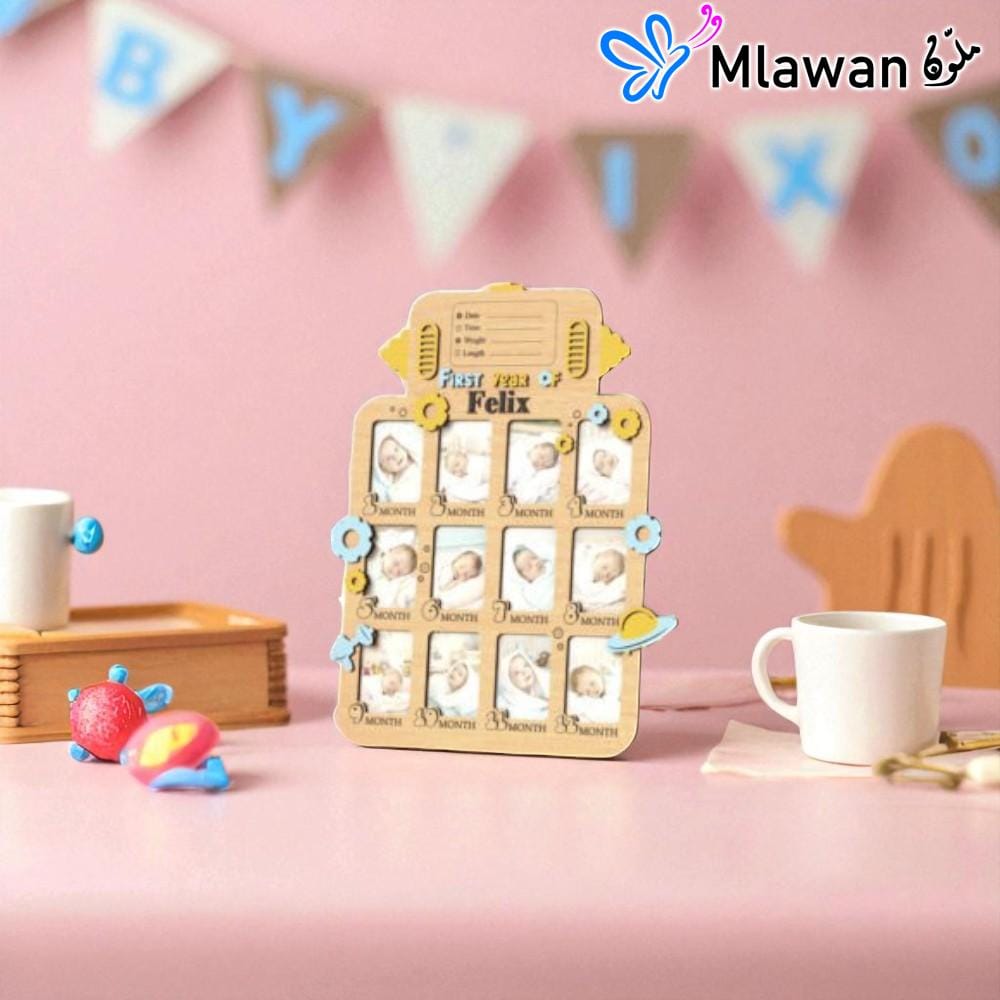 4702 (5) Personalize Baby's First Year Photo Frame 12 Month Collage Gift