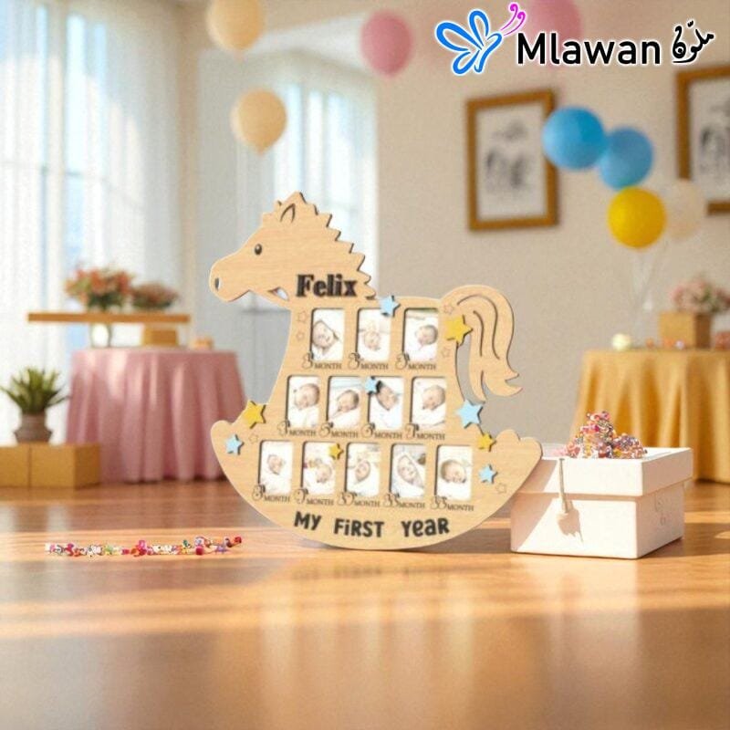 إطار صور خشبي حصان هزاز صور الطفل