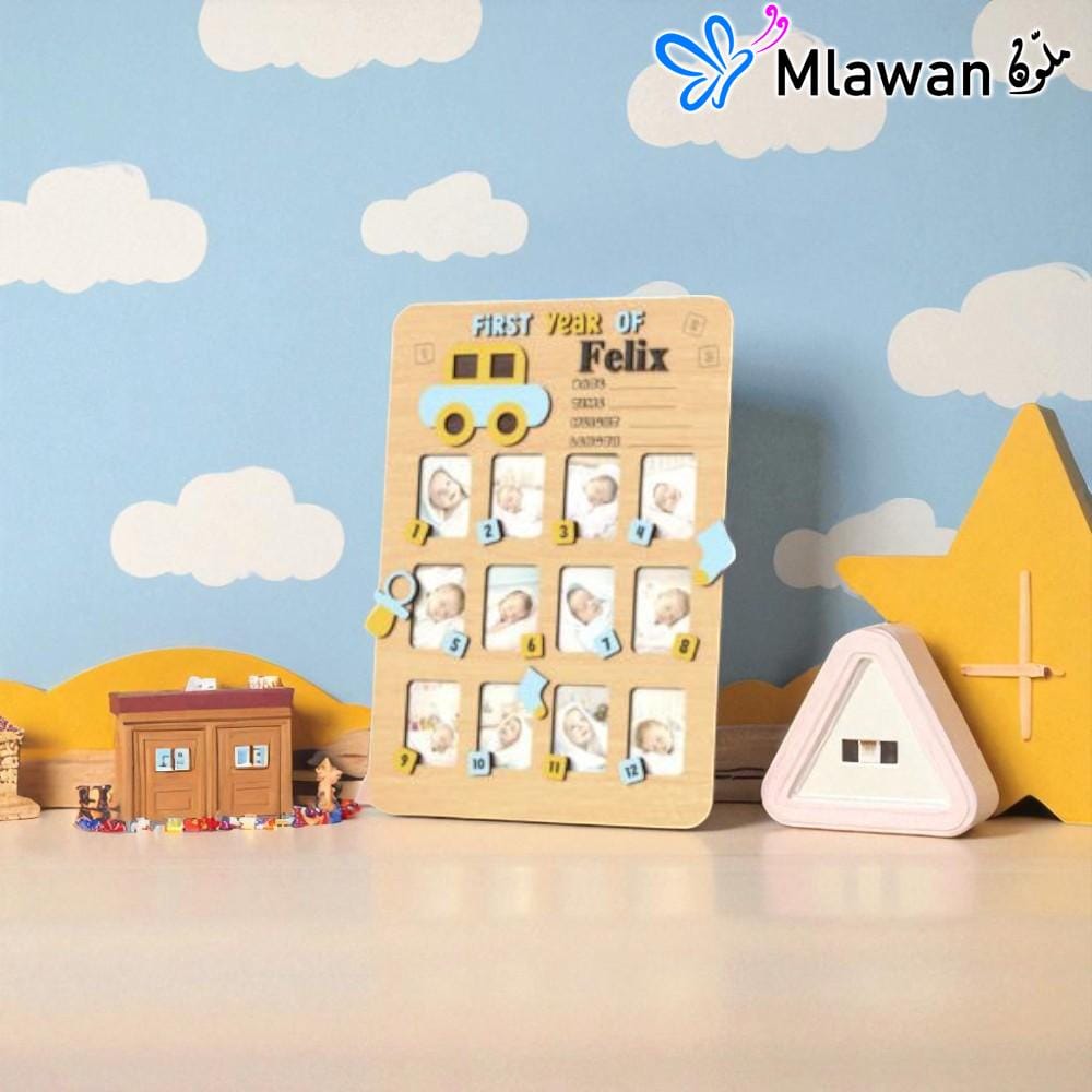 4702 (8) Infant Monthly Photo Frame Gift Idea - Baby's First Year Keepsake Photo Frame Collage.