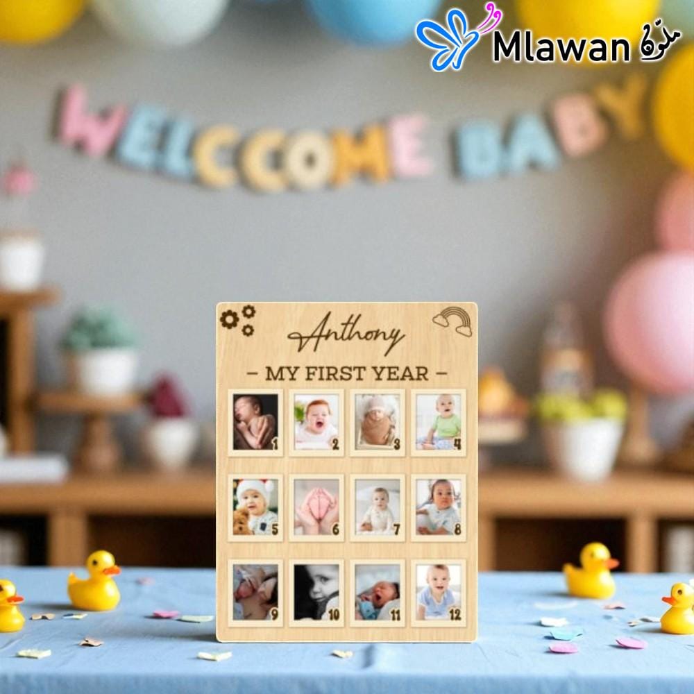 4703 (4) Capture Baby's First Year Personalized Photo Frame Milestone Memories