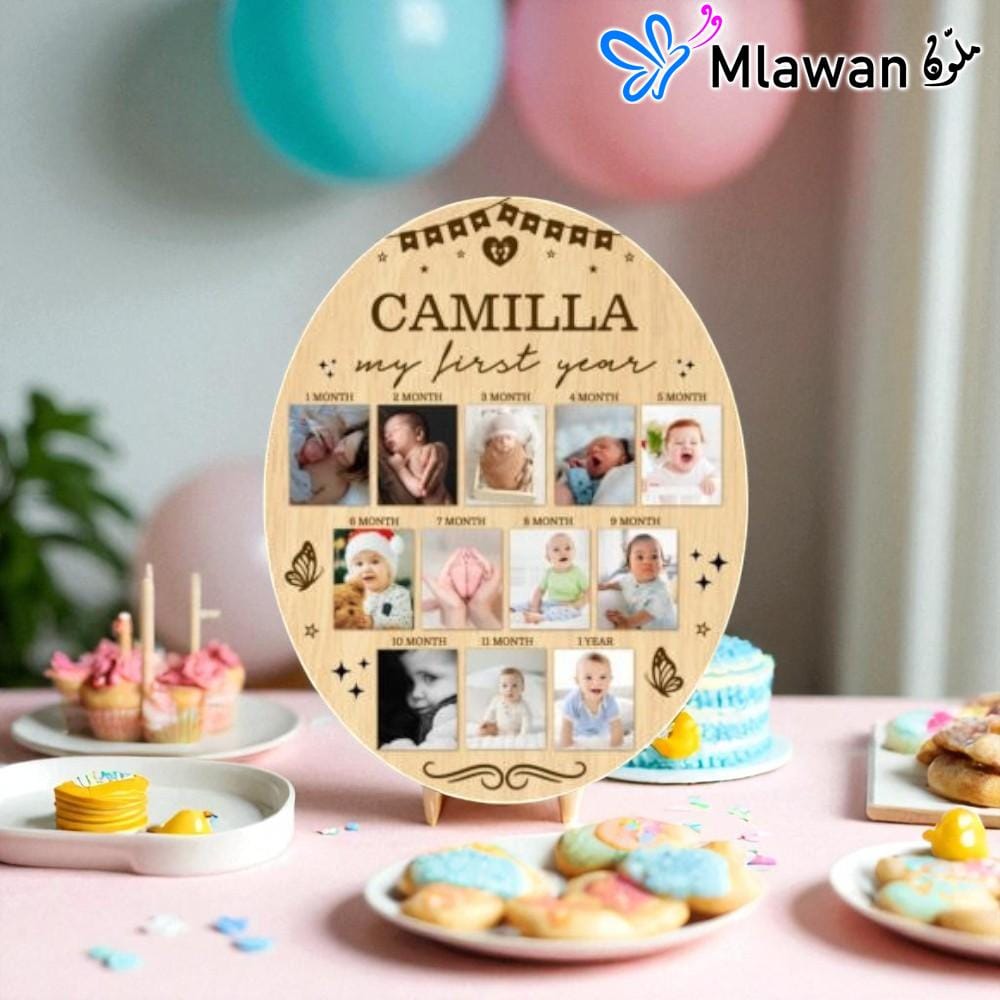 4703 (5) Baby's First Year Personalized Photo Frame Milestone Memories