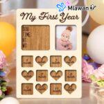 Baby's First Year - My First Year Photo Frame Nursery Decor Gift 12 Months Milestone Board