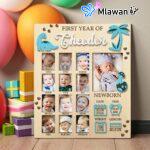 Baby's First Year - My First Year Photo Frame 12 Months Milestone Board Nursery Decor Gift