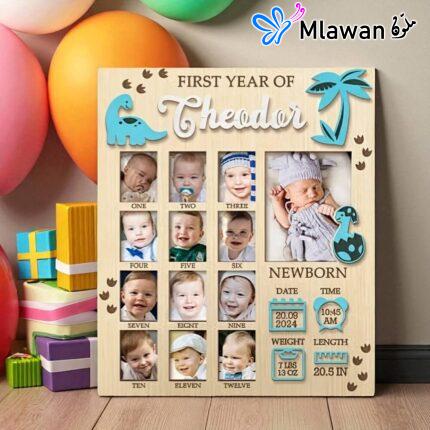 Baby's First Year - My First Year Photo Frame 12 Months Milestone Board Nursery Decor Gift