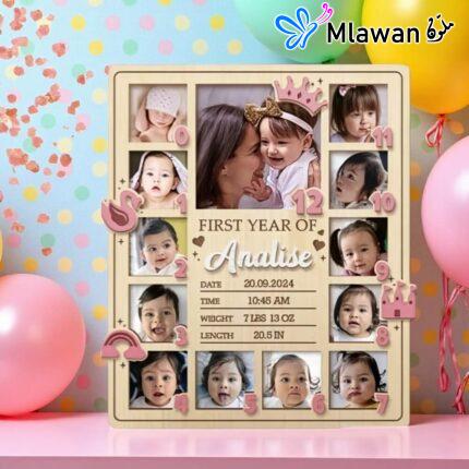 إطار صور السنة الأولى هدية مواليد خشبية دبي الشارقة أبوظبي