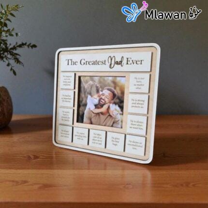 Personalized Photo Frame Gift for The Greatest Dad Ever Best Dad Ever.