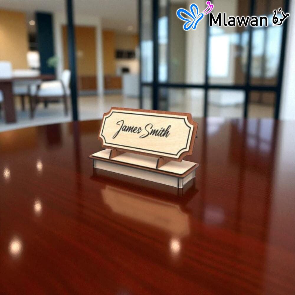 4722 (4) Personalize Custom Wooden Name Plate for Desk Office