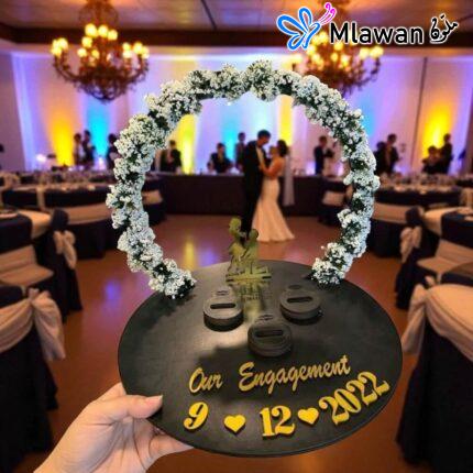 Personalized Engagement Ring Platter Custom Wedding Decor Name Date Wedding Ring Tray.