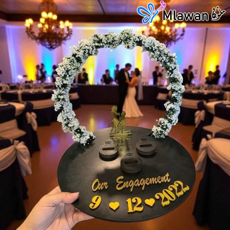 Personalized Engagement Ring Platter Custom Wedding Decor Name Date Wedding Ring Tray.