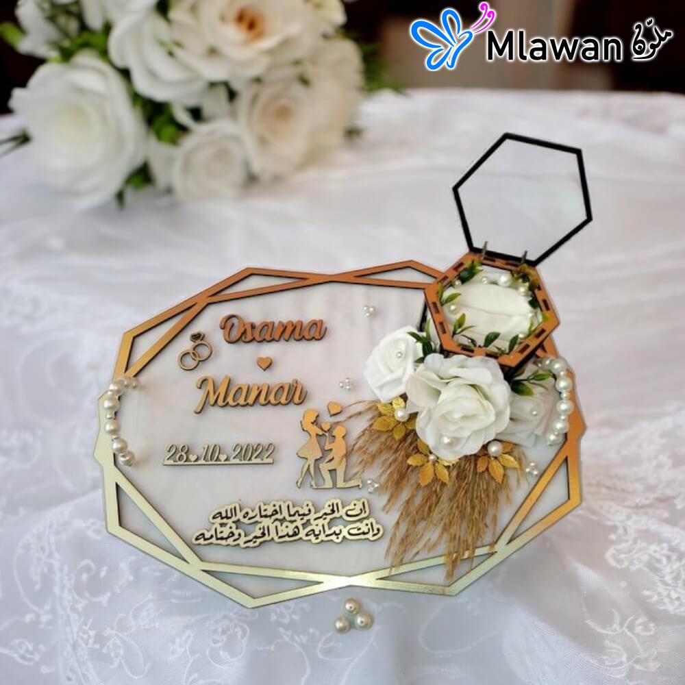 4727 (2) Personalized Wedding Ring Tray Names and Date keepsake