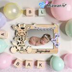 Personalized Wooden Baby Photo Frame - Welcome Baby Newborn Picture Frame